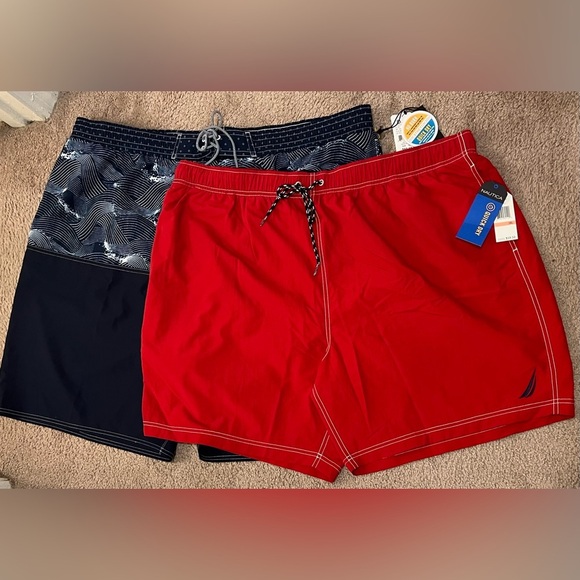 Nautica & Rochester Bundle Men's Quick Dry Nylon 8" Swim Trunks Shorts 3XL NWT - Picture 2 of 9